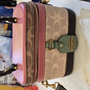 Source Unknown Pink and Cream Crossbody Bag